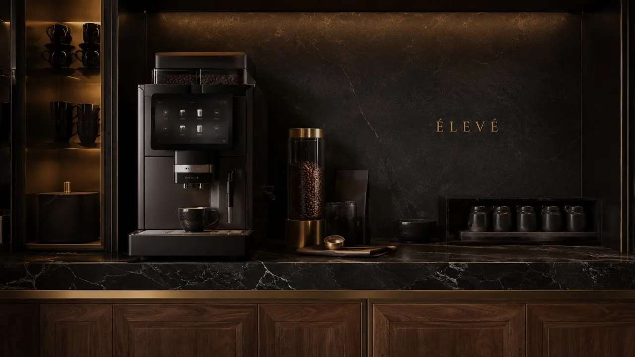 Premium coffee preparation at an ÉLEVÉ Café installation