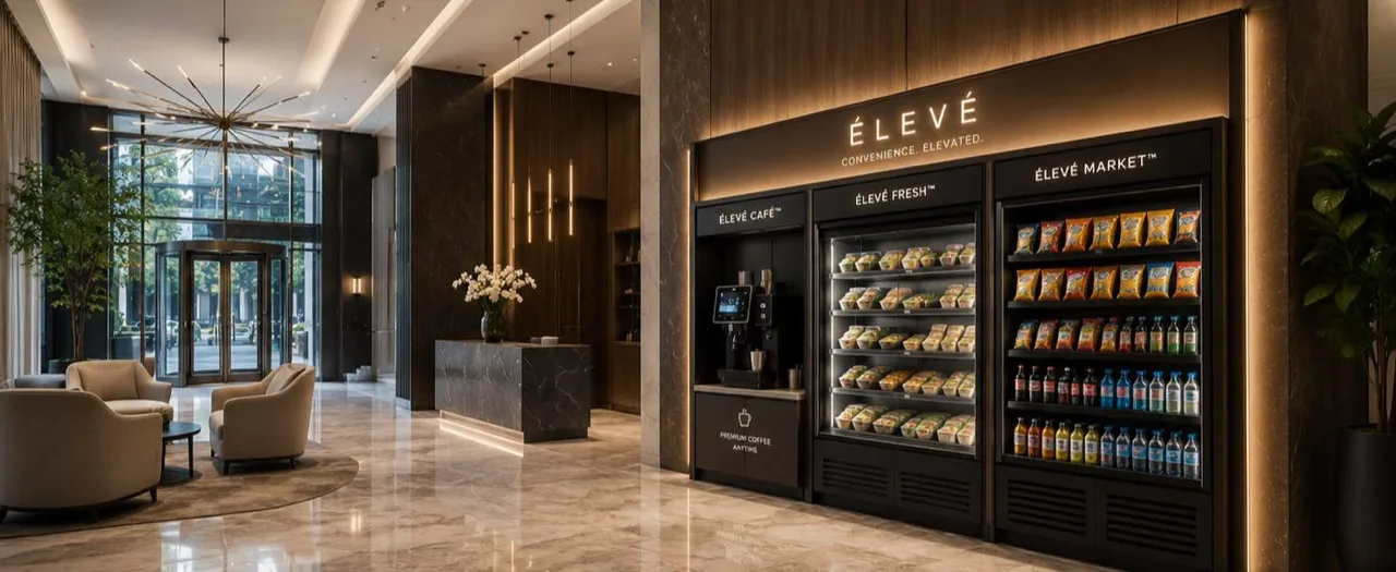 ÉLEVÉ installation integrated into dark architectural millwork